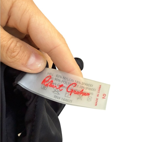 NWT Robert Graham Black One-Piece Swimsuit Size 10 - Picture 5 of 5